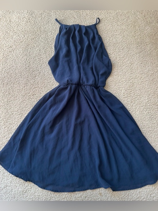 Lush Dresses & Skirts - Lush Navy Halter Midi Dress fit flare sexy night out classy midi